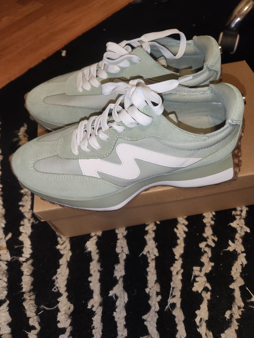 Steve Madden Mint Green Lace-Up Sneakers with White Accent